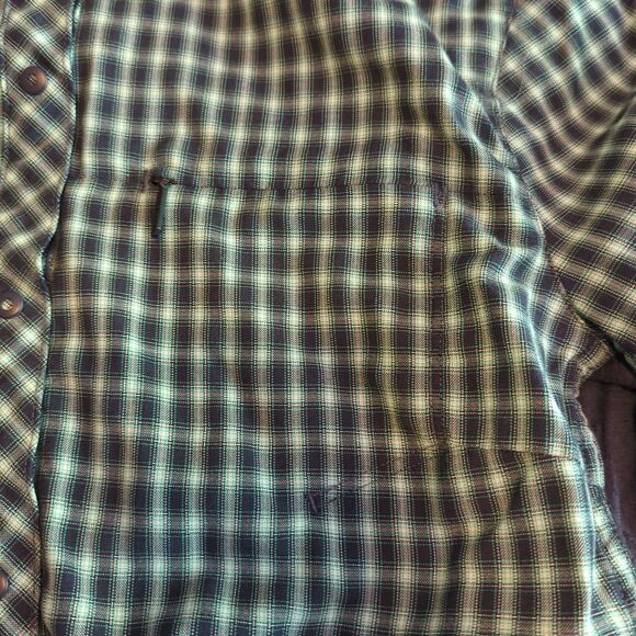 Icebreaker Terra Buttton Up Shirt Womens Large Green Plaid Merino Wool Vented - Picture 6 of 8